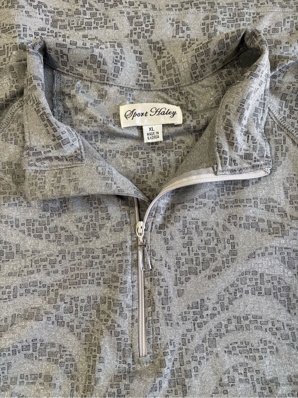 Sport Haley Gray Swirl Print 1/4 Zip Pullover | Premium Golf Brand | Size XL